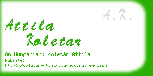 attila koletar business card